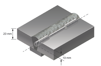 An illustration of an all-weld-metal tensile specimen