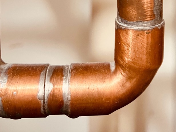 Photo of Brazed Joints in a Domestic Hot Water System