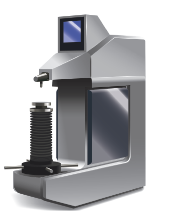 Illustration of Rockwell hardness testing equipment