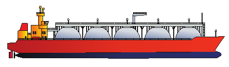Illustration of a LNG Ship with On-Board Spherical Storage Tanks