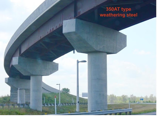 Photo showing Example of Weathering Steel Type in Bridge Box Girders