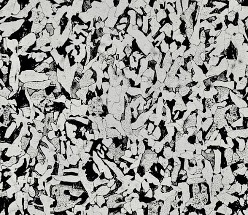 Left a Microstructure with a Ferrite/Pearlite Mix and on the Right, a Microstructure of Martensite.