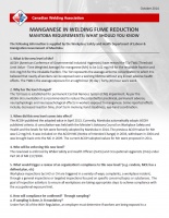Manganese in Welding Fume Reduction - Manitoba Requirements
